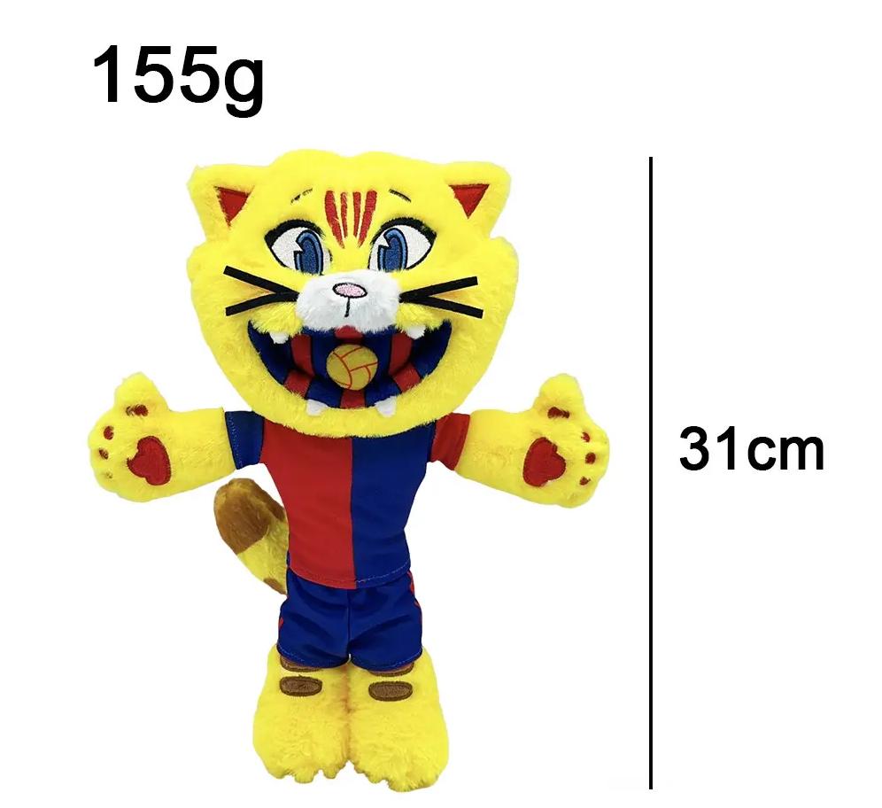 Football mascot cat plush toy – Soft stuffed animal, bunny doll, collectible plush toy that helps relieve stress and promote play.