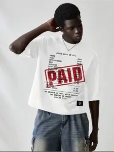 Men's White Boxy Cropped T-Shirt - Made of 100% Perfect for Summer