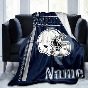 Personalized Dallas Football-Themed Flannel Blanket - Soft, Warm & Customizable for Naps, Camping, Travel -  For Football Fans - Perfect Christmas Gift for Family & Classmates - Christmas Decor