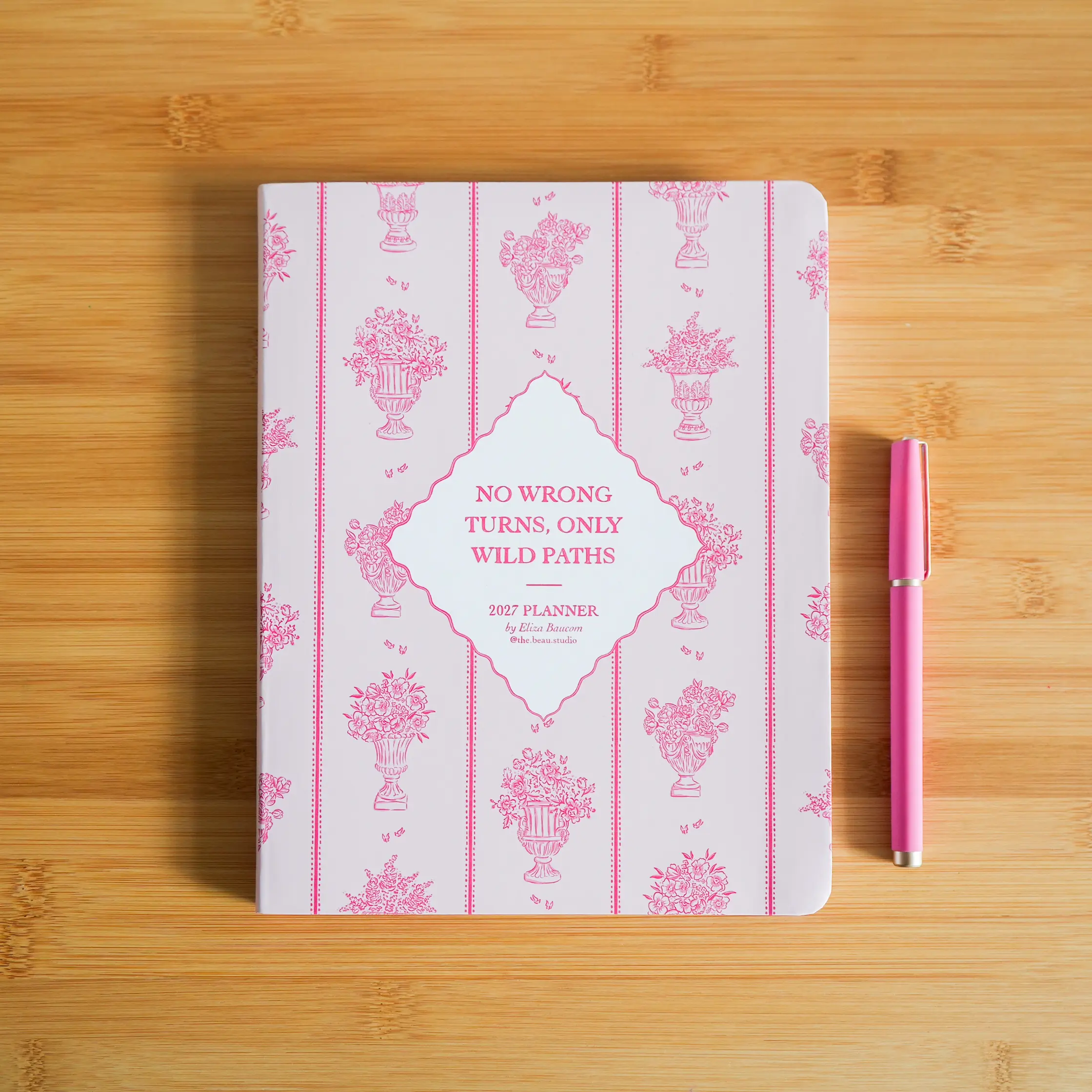 The Beau Studio 2027 Monthly & Weekly Planner Calendar by Eliza Baucom - FSC-Certified Paper, Extra Back Pages, Generous Grid Space, for Vintage Floral Lovers, Extra Pages At Back, Lovers Of Vintage Florals