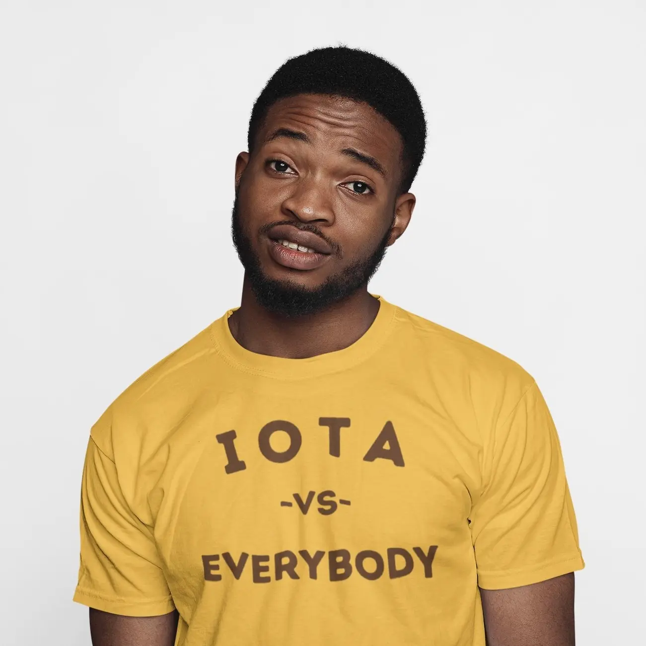 Iota vs Everybody T-Shirt. Brown and Gold Paraphernalia. Fraternity Pride Apparel for Iota Phi Theta Members.