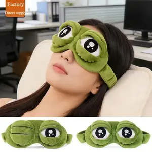Cute Cartoon Frog Shaped Eye Mask With Breathable Cotton Lining And Elastic Non Restrictive Head, Light Blocking Game Eye Mask