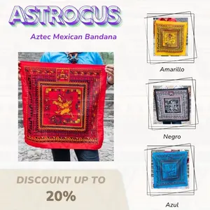 AZTEC GODS Bandana  Nahui Tezcatlipoca & Quetzalcoatl Print Scarf | Powerful Mexica Ceremonial Art, Authentic Aztec Deities Handkerchief, Unique Statement Accessory for Cultural Fashion, Authentic Mexica Deity Art | Cultural Collector's Item