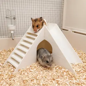 3D Printed Triangular Hamster Slide Hideaway House, Hamster Cage Landscape Play Hiding Two-In-One Decoration, Pet Accessories