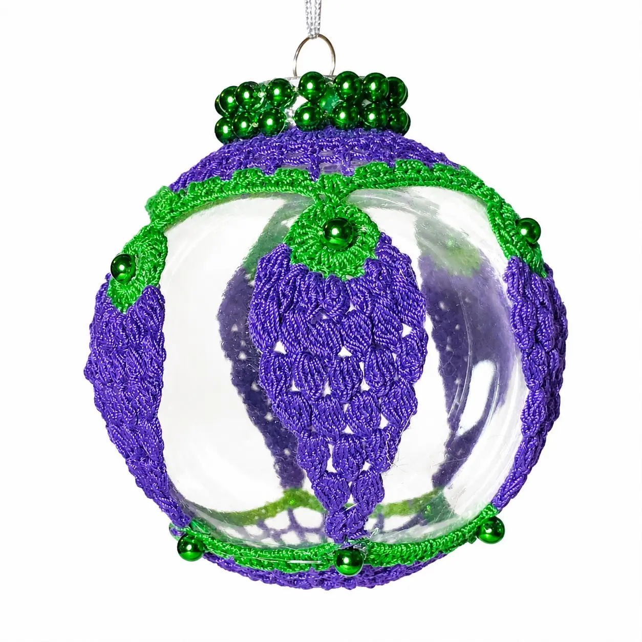 Handcrafted Crocheted Grapevine Christmas Ornament
