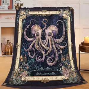 Octopus Blanket Funny Octopus Ocean Decor Throw Blanket Gifts for Girls Boys Super Warm Soft Plush Lightweight Flannel Winter Couch Bedding Blankets for Kids Adults Women Men