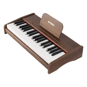 STRICH 37 Keys Kids Piano Keyboard, Mini Digital Piano for Kids, Volume Adjustable, Music Book, Wood Piano for 3+ Girls and Boys, Walnut Color, SEK-37
