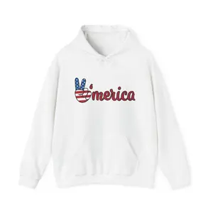 Patriotic Peace Hoodie, Unisex Hoodie, American Spirit Sweatshirt, Fourth of July Outfit, Comfortable Casual Wear, Gift for Veterans, [...]