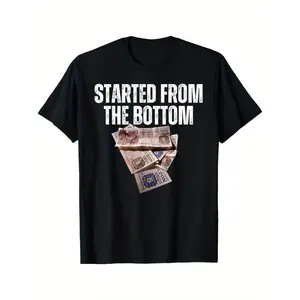 #TikTokShopRestock  Plus Size Started From the Bottom Letters Graphic Printed Short Sleveed Crew Neck Casual Cotton T-Shir