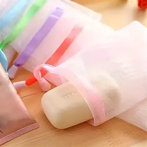 10 Pcs Exfoliating Mesh Soap Bags with Storage Strap, Foam Saver, Smooth Skin, Random Colors, Ideal Wedding Choice