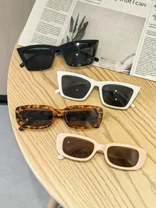 Women's Cat Eye & Rectangular Sunglasses, Lightweight Fit Frame, Fashion Colored Lenses, Vintage Versatile for Daily Commute Travel