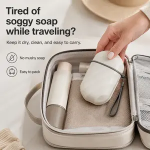Enhanced Leak-Proof Travel Soap Case for Shampoo & Conditioner Bars — Lidded Travel Soap Box with Drainage Layer to Keep Soap Dry and Extend Its Lifespan — Ideal for Long-Distance Travel, Camping, Outdoor Adventures, or Truck Drivers summervibes shower ou