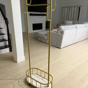 Multifunctional coat rack with storage basket 360° movable rotation｜Bedroom and living room storage artifact｜Hanging clothes/hats/bags/scarves｜Space-saving and stylish home｜Home essential