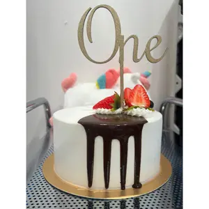 Charming Wooden ‘One’ Cake Topper for First Birthdays | Toddler Birthday Cake Topper / Script Gold Silver / Smash Cake Topper