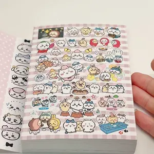 Cute Chiikawa Hachiware Usagi Momonga Rakko ultra-thick sticker book, cartoon sticker book for students portable diy decoration