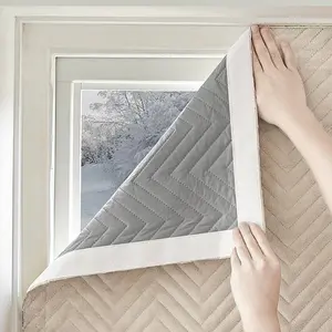 1pc New Velveteen Blackout Curtains Winter Warm Windproof Velveteen Plus Thickening Air Insulation Window Windproof Cold Film Sealing Window Soundproof Magicct Self Adhesive Finished Curtains Thermal Insulated Curtain