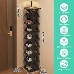 6 Or 9-layer Shoe Racks, Available In Multiple Colors, Vertical Shoe Cabinets - Modular And Easy to Assemble, Perfect for Narrow Spaces Such As Corridors, Bathrooms And Studios
