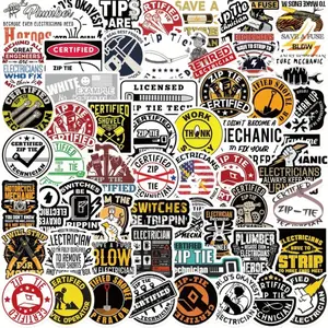 64PCS Technician Mechanic Electrician Stickers: Vinyl Aesthetics Stickers for Scrapbooking, Diary, Laptop, Bumper, Skateboard, Water Bottle, Computer, Phone, Cartoon, Hard Hat, Car Stickers, water resistant, heavy duty #sticker trending