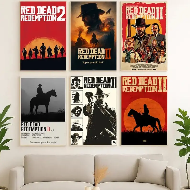 Red Dead Redemption 2 Poster, RDR Video Game Print Art Poster Unframed HD Print Home Office Decor Unique Trendy Christmas Gift