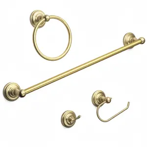 Royal Series 4 Piece Brushed Brass Bathroom Hardware Set