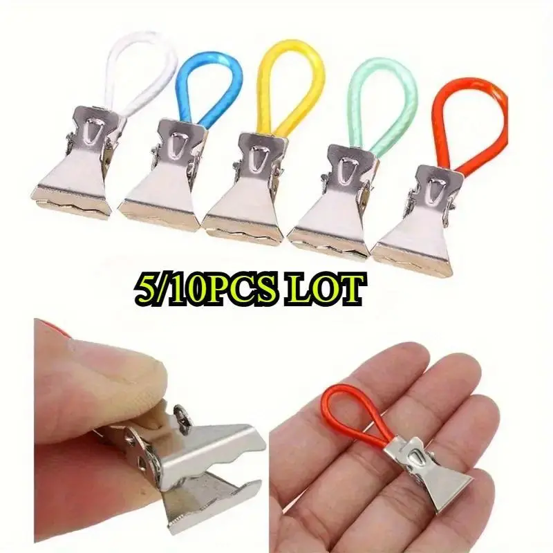 5/10pcs Tea Towel Hand Towel Hangers Hanging Clothes Pegs Clip On Hooks Loops Clip Hook Kitchen Bathroom Tool Laundry Hooks Clips Random Colors