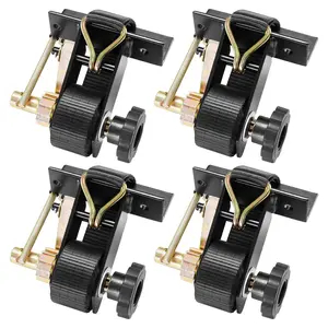 VEVOR Ladder Rack Ratchet Straps, Black Square Tube Mount, 1.5 in Wide x 7.4 ft Long Black Ladder Rack Straps with Double J-Hooks, 500 lbs Load Heavy Duty, Cargo Buckle Lock Strap (4 Pack)