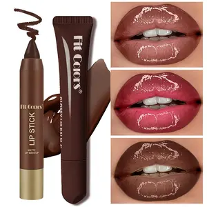 Fit Colors Matte Lip Liner and Moisturizing Lip Oil Set, Easy Lip Line Definition, Natural Nude Glossy Finish, Perfect Holiday Gift