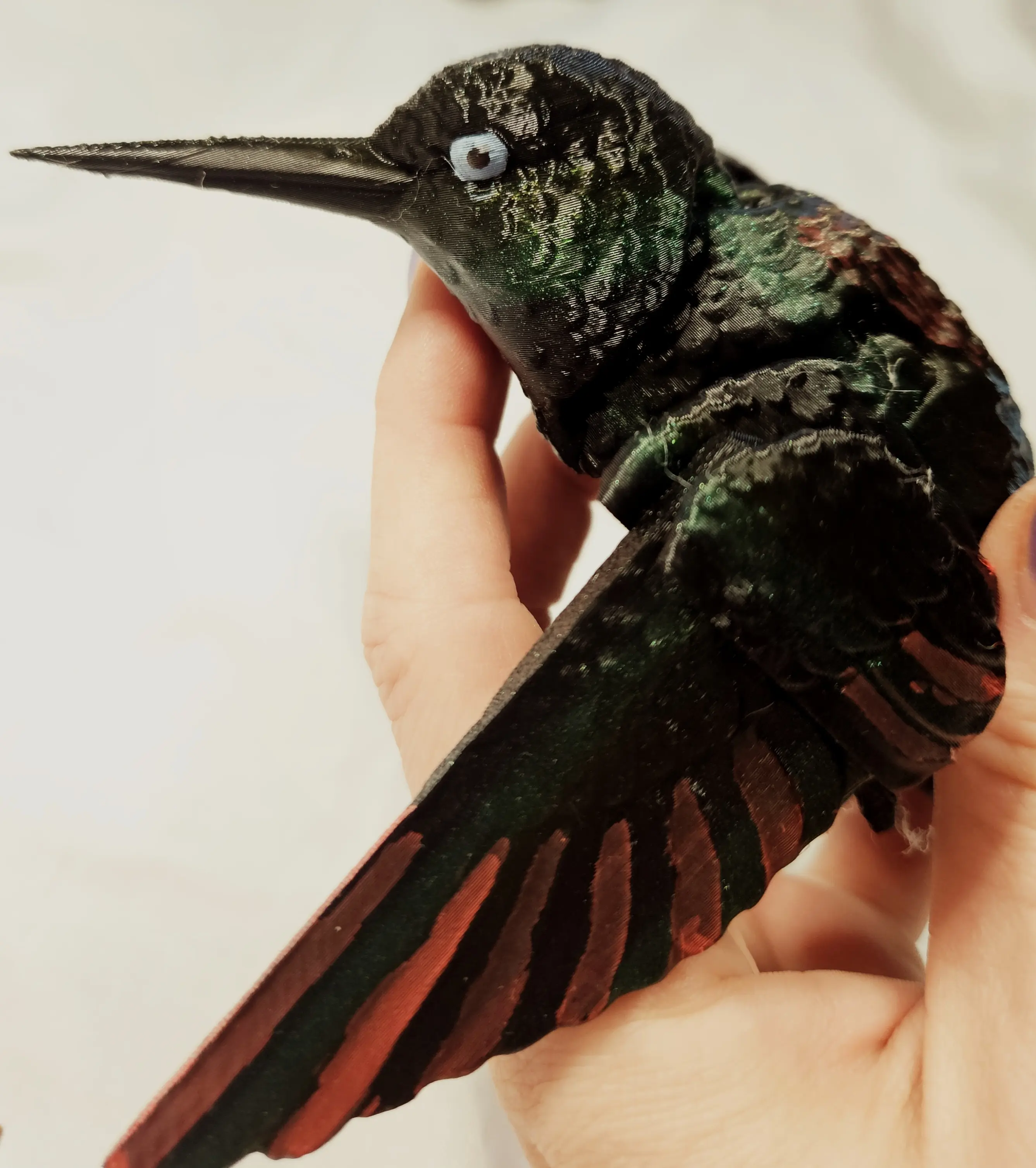 Kekreations 3D Printed Flexi Hummingbird Shimmering Bird Fidget Toy Customizable Colors Perfect Gift for Bird Lovers 11 in Wingspan 8 in Width 2.5 in Height