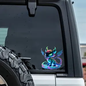 Vibrant Neon Dragon PVC Stickers - Car Decals - Scratch Resistant, Colorful Stickers Suitable for Cars, Motorcycles, Laptops - Suitable for Trucks, SUVs - Perfect Christmas Gifts, Dragon Car Accessories