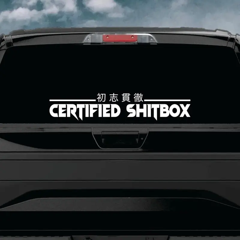 Certified Shitbox v3 Car Decal Truck Bumper Sticker Window Windshield Banner JDM Vinyl Men