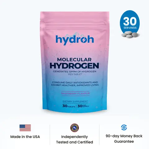 HYDROH Molecular Hydrogen Tablets with Magnesium | Effervescent Mineral Supplement | 30 Tablets