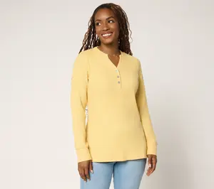 Belle by Kim Gravel Micro Waffle Layering Henley