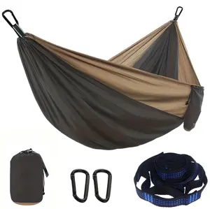 Hammock Portable Outdoor Single Camping Hammock, Support 400lbs, Blue/Purple