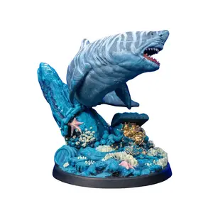 Intricately Detailed White Shark Ocean Predator 3D Resin Miniature, Collectible Figurines for Tabletop Play, D&D Dungeon Crawls, Home Decor Statement Pieces Ornaments