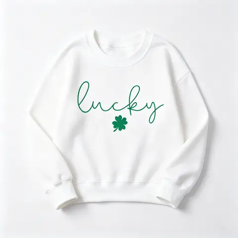 Women's Long Sleeve Fitted Comfortable Casual Clover Apparel, St. Patrick's Day Lucky Sweatshirt Pullover
