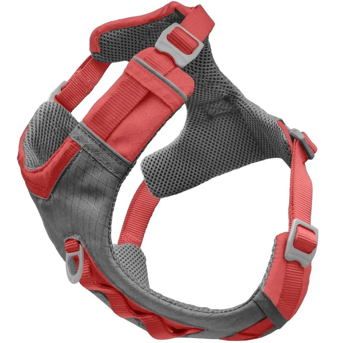 Coral, Medium: 18 to 28-in chest Kurgo Journey Air Polyester Reflective No Pull Dog Harness, Coral, Medium