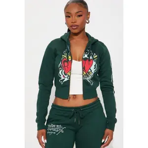 Ed Hardy Twin Flame Zip Up Hoodie - Hunter Green 1