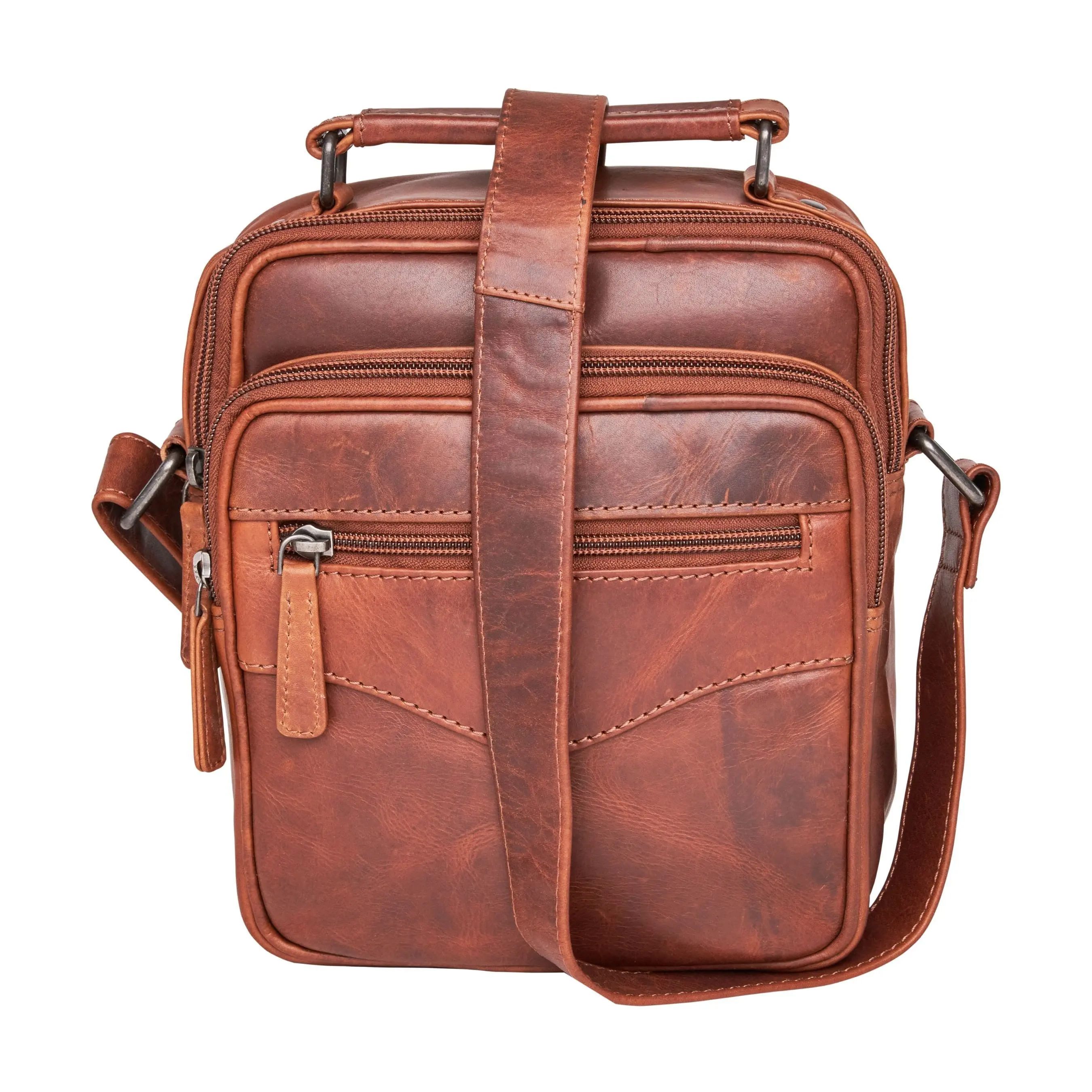 Logan Unisex Crossbody Bag by Lady Conceal - Full Grain Leather Concealed Carry EDC with RFID Protection & Magazine Slots