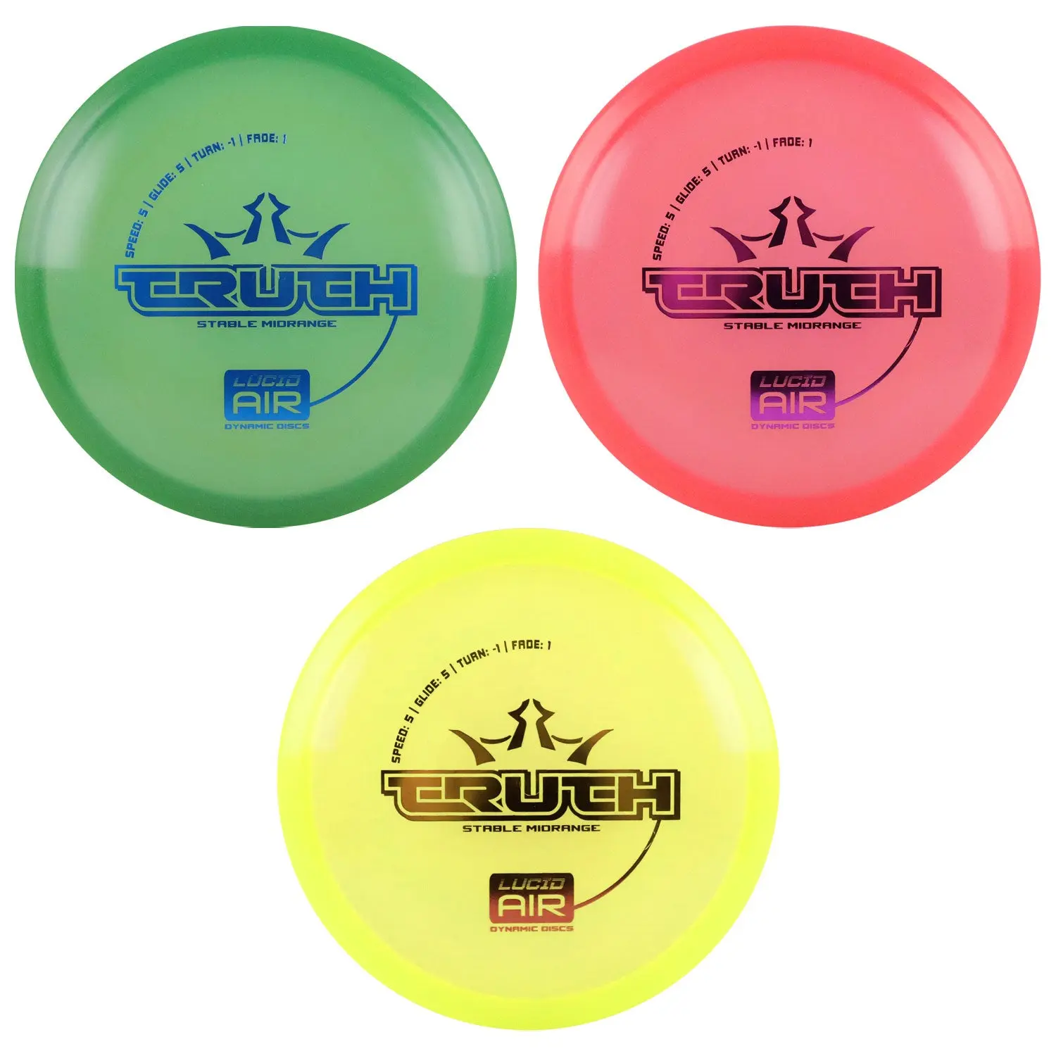 Dynamic Disc Golf Lucid Air Truth Midrange Disc 5/5/-1/1 - Choose Exact Disc