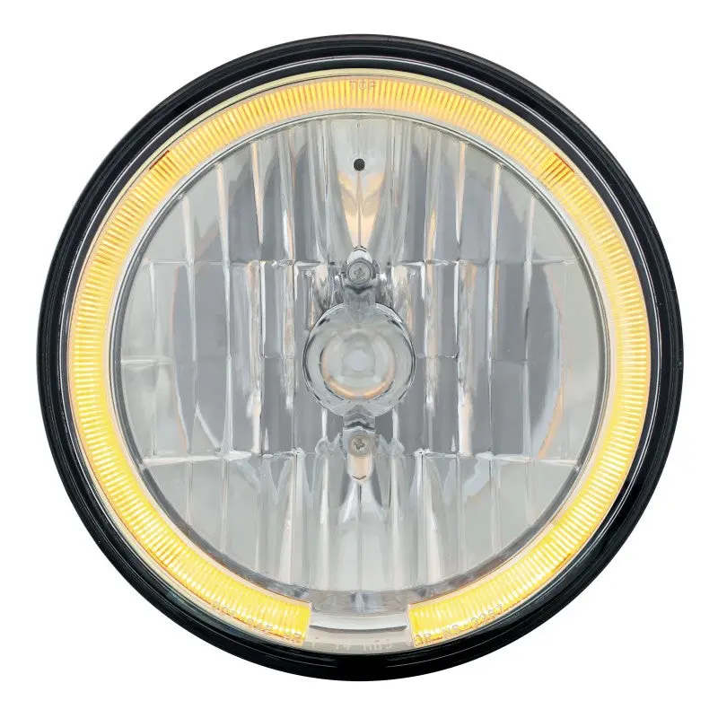 ULTRALIT - 7" Crystal Headlight with Amber LED Halo Ring