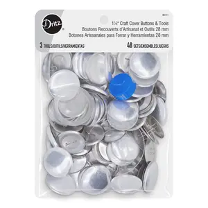 1-1∕8" Craft Cover Buttons & Tools, 48 Sets