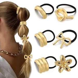 6 count  Hair Ties,Metal Hair Ties for Thick Hair, Ponytail Holders,6 Styles Hair Accessories for Women