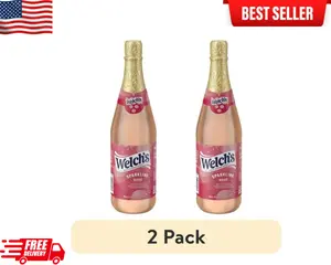 (2 Pack) Welch's Sparkling Rosé Grape Juice – 25.4 fl oz Bottles, Non-Alcoholic