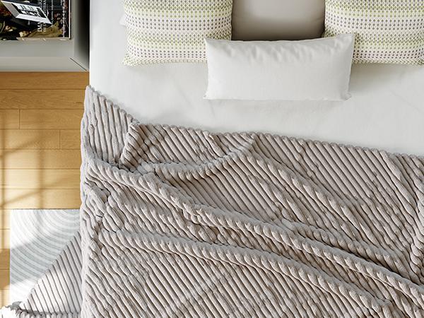 Ultra-Soft Striped Blanket Modern Luxury Living Room Sofa Throw Winter Warmth Thickened Leisure Blanket 90x90cm/108x90cm Queen King Sizes High-Density Knit Fabric