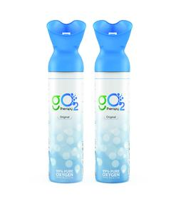 gO2Therapy Portable Oxygen Canister 12L for Sports, Travel, Altitude & Fitness - Includes Mask, Up to 450 Inhalations - 2 Pack
