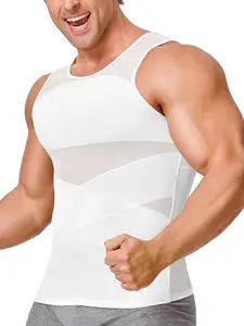 Men's Slimming Shirts, High Elastic Mesh Fabric, Strengthened Waist & Chest, Skin-Friendly Breathable Seamless Outerwear Stretch Tank Tops dailydrip comfyessentials menfashion tiktokshopbacktoschool tiktokshopblackfriday mensunderwearreview halloween