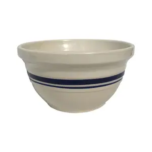 Ohio Stoneware  10 in. Dominion Ceramic Mixing Bowl Blue & White - pack of 4