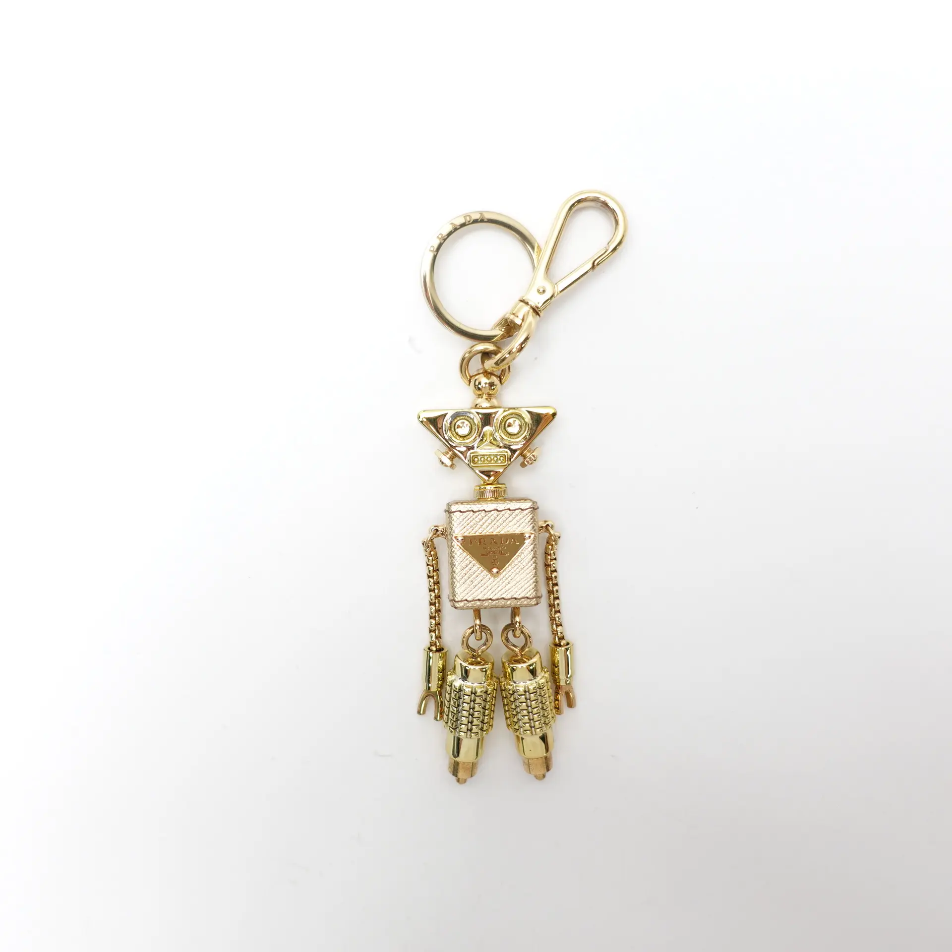 Pre-owned PRADA Metal Bag accessories Robot Gold Bag Charm T10462534