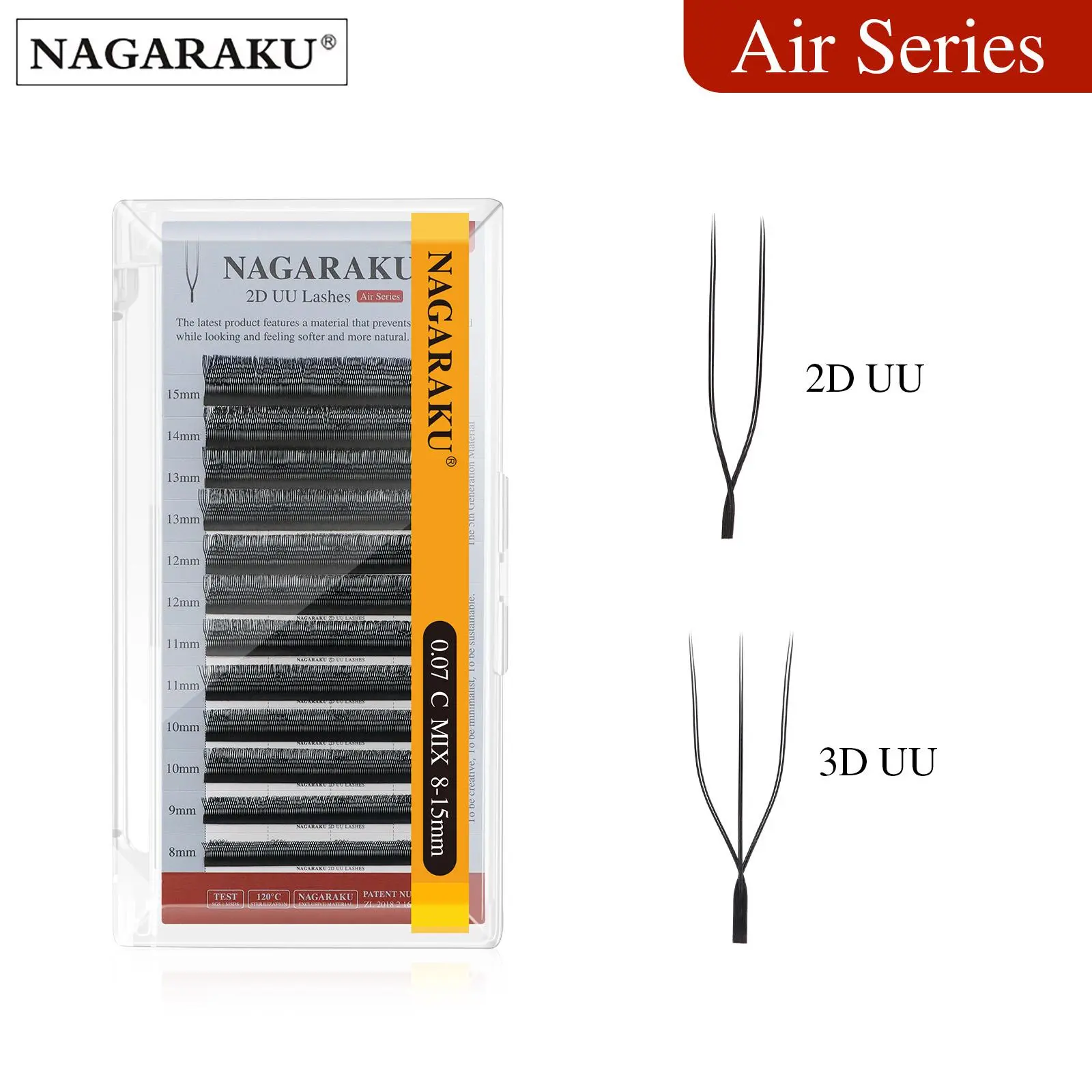 NAGARAKU 2D 3D UU Lashes U Shape Eyelash Premium Soft YY Eyelashes Extension Makeup Mesh Net Cross Volume Eyelash 2026 New