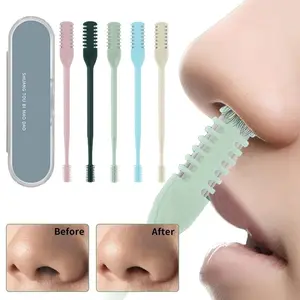 12 PCS  2-in-1 Nasal Hair Cutter, Upgrade Double Sided Nose Hair Knife, 360° Nostril Hair Remover Tool, Nose Hair Trimmer for Men, Nasal Hair Cutter for Men Women, Soft Cleaning Brush